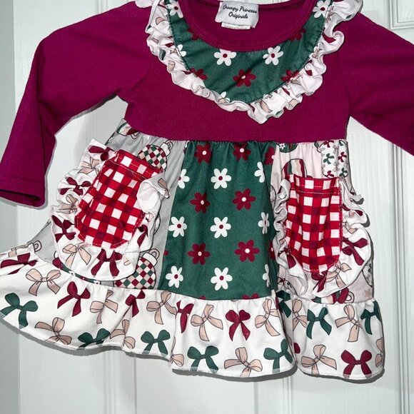 Grumpy Princess Originals Christmas Dress Size 12-18 Months - Picture 2 of 5